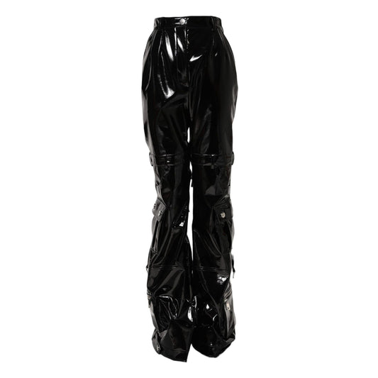 Dolce & Gabbana Black High Waist Cargo Bootcut Pants