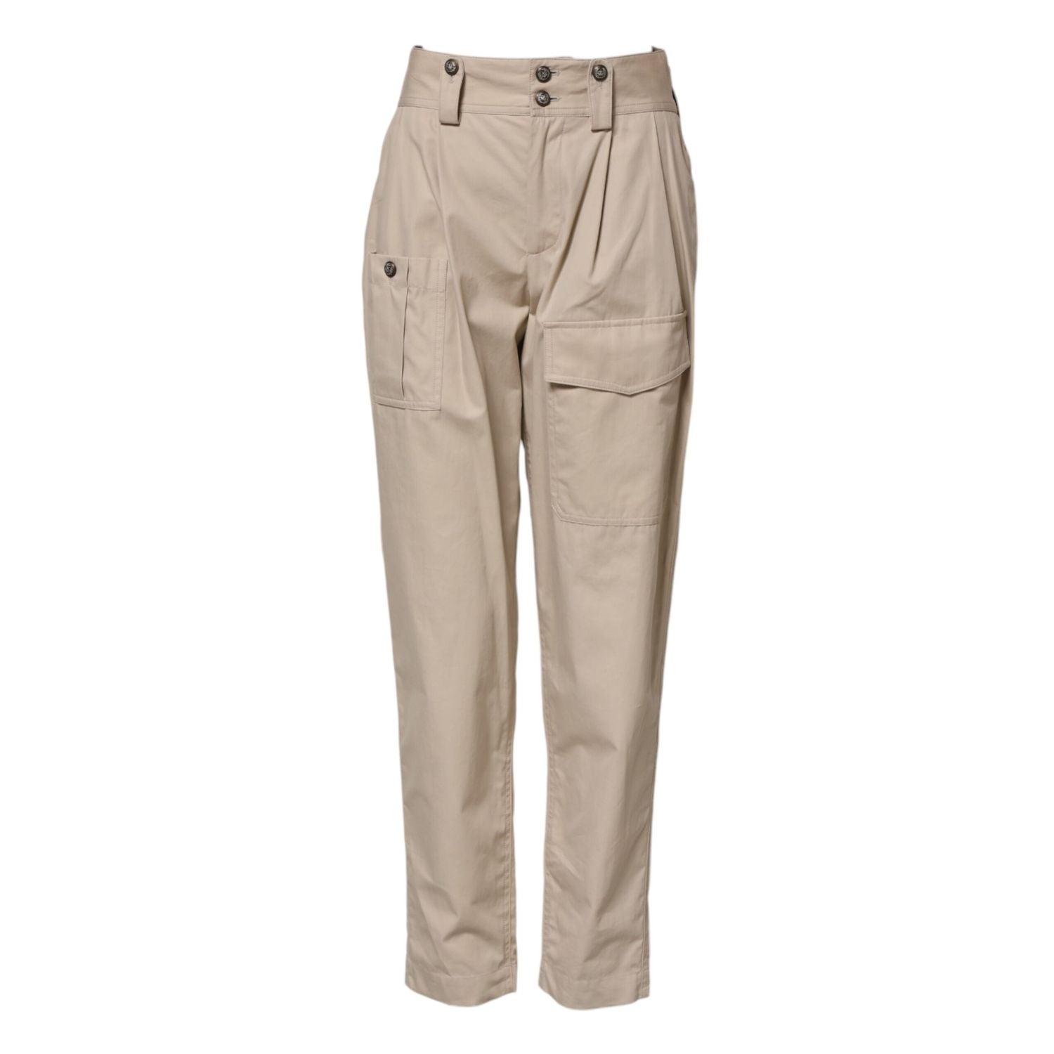 Dolce & Gabbana Beige Cotton High Waisted Pants