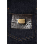 Dolce & Gabbana Blue Cotton High Waisted Flared Denim Jeans
