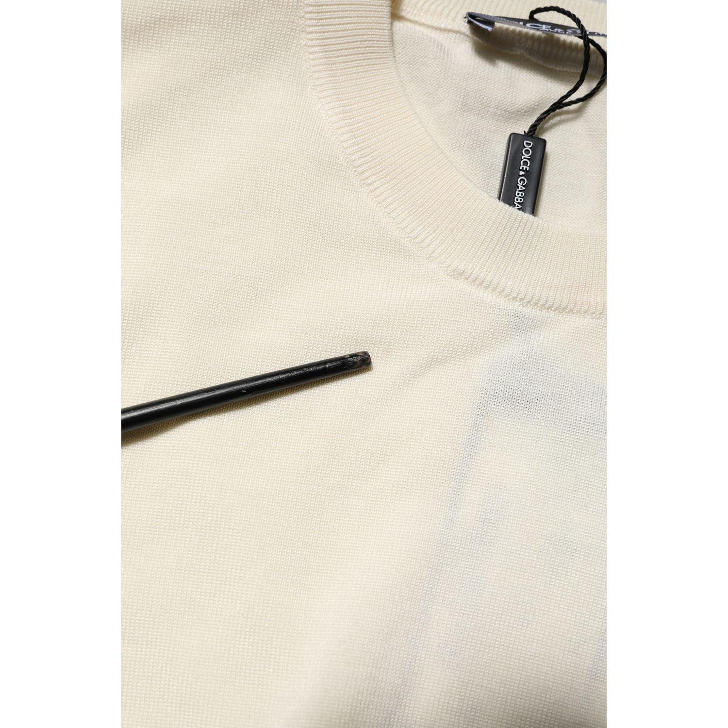 Dolce & Gabbana White Silk Short Sleeves Blouse Pullover Top