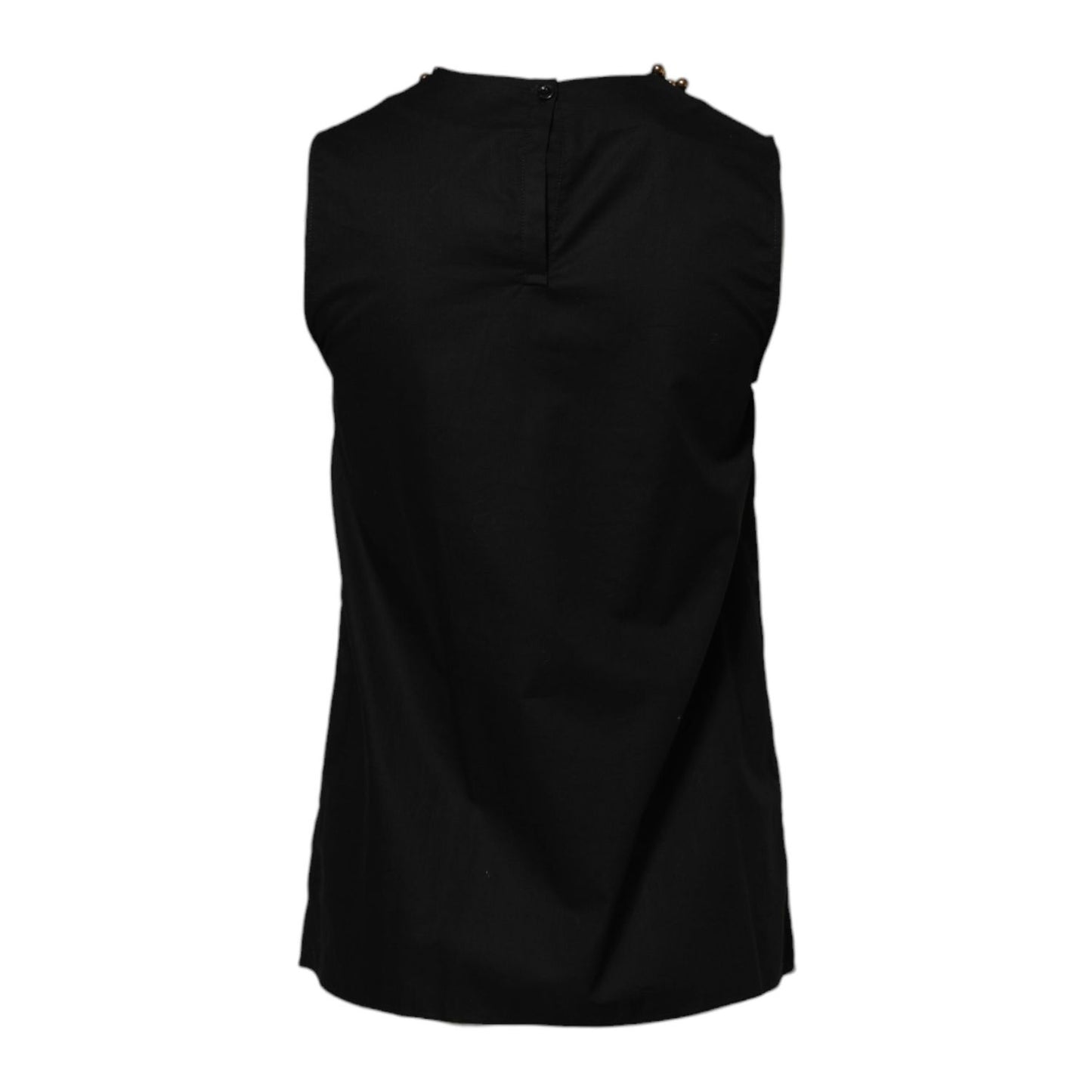 Boutique Moschino Black Cotton Sleeveless Women Tank T-shirt