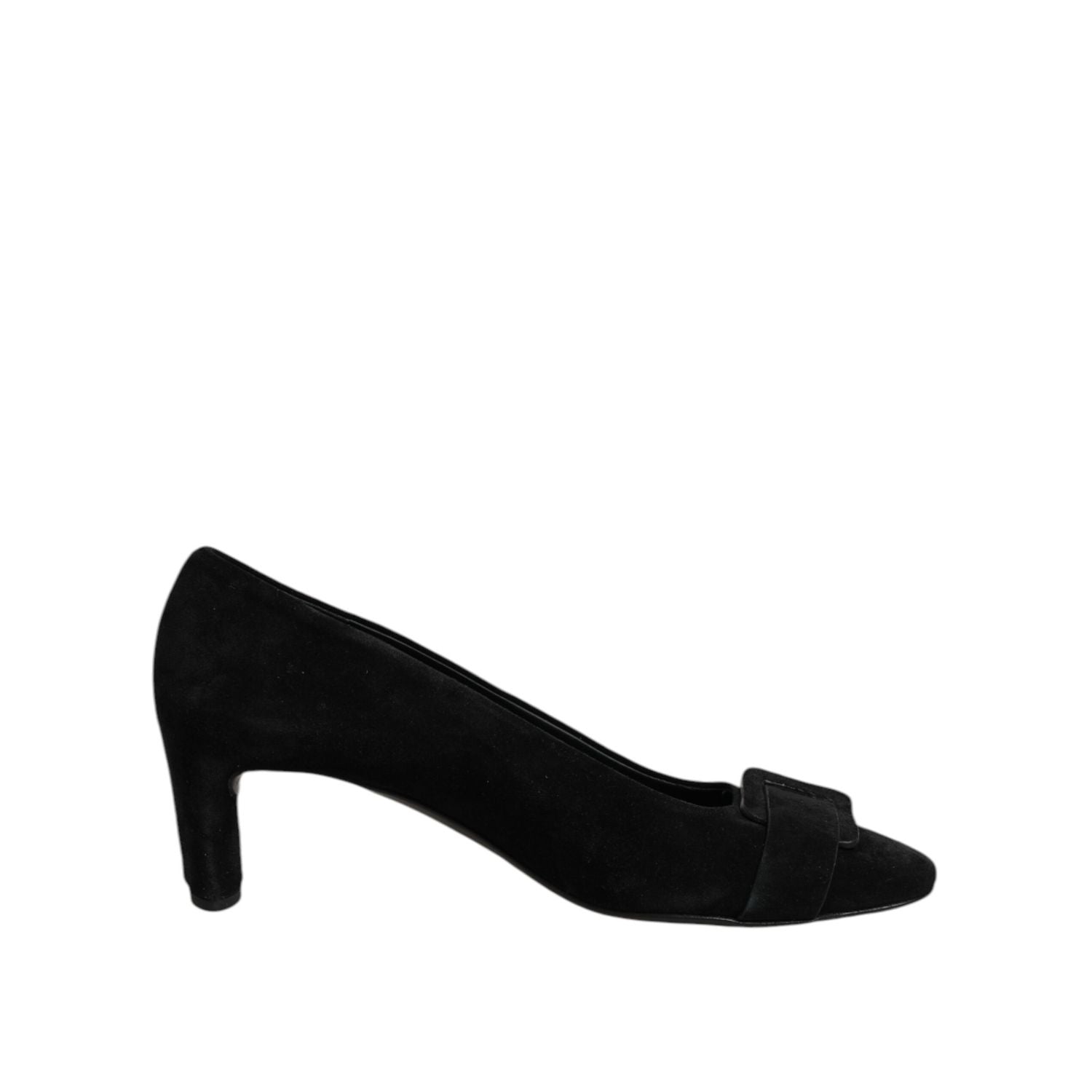 DEL CARLO Black Suede Leather Slip On High Heels Pump Shoes
