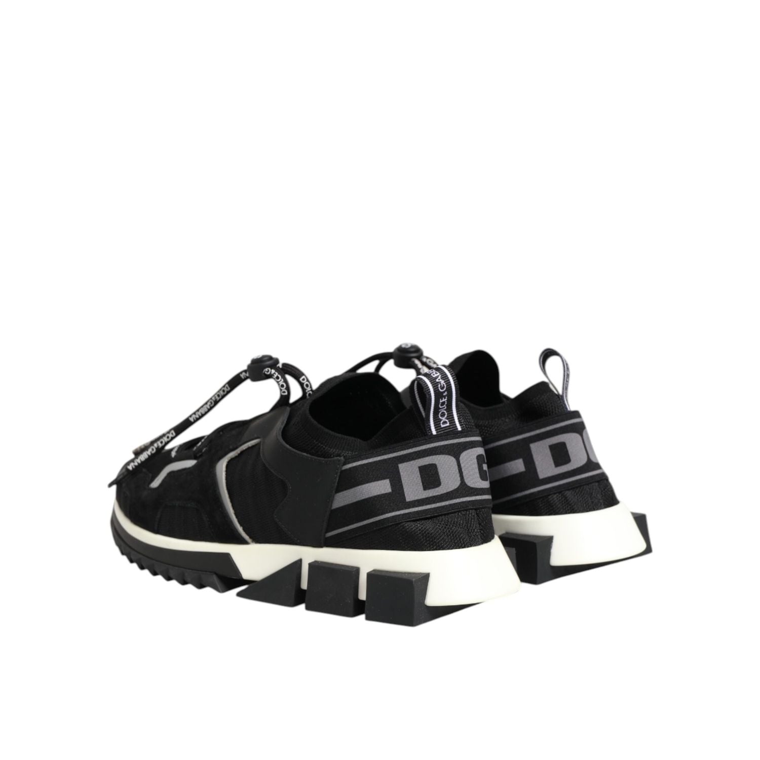 Dolce & Gabbana Black White Logo Sorrento Sneakers Shoes