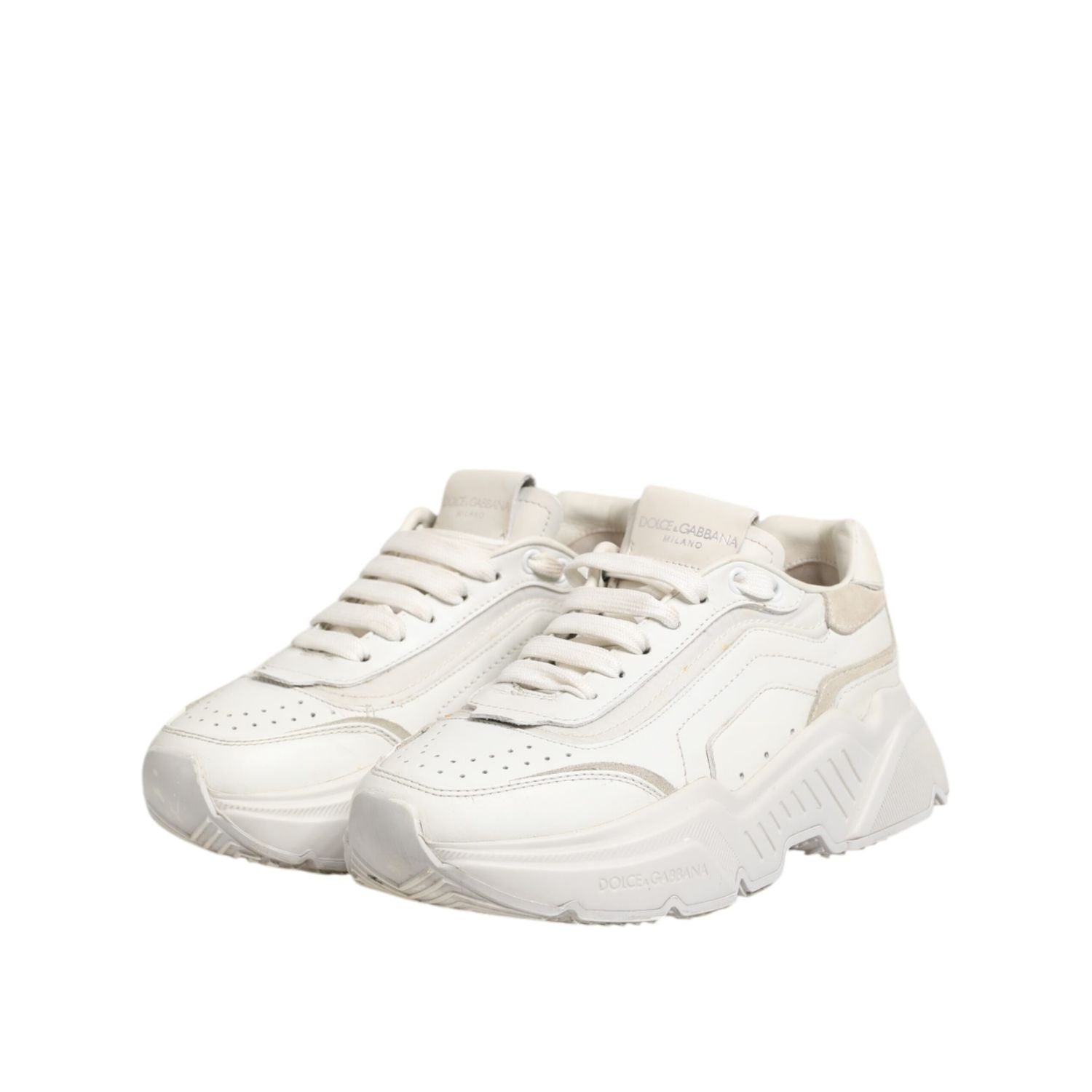 Dolce & Gabbana White DAYMASTER Calf Leather Sneakers Shoes
