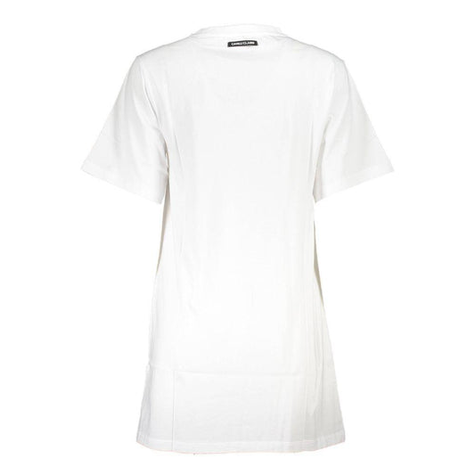 Cavalli Class White Cotton Dress CA-21217-XL