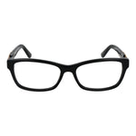 Guess Black Women Glasses Frame, black acetate full-rim rectangular eyeglasses with demo lenses, size 55-16-145, includes branded case.