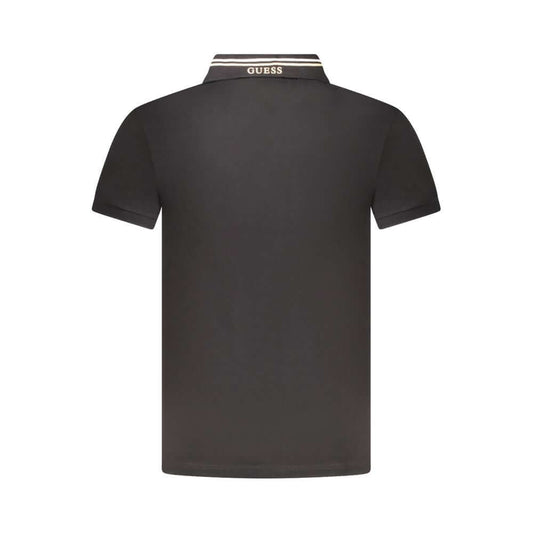 Guess Jeans Black Cotton Polo Shirt