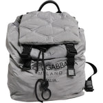 Dolce & Gabbana Gray Milano Print Drawstring Travel Backpack Bag