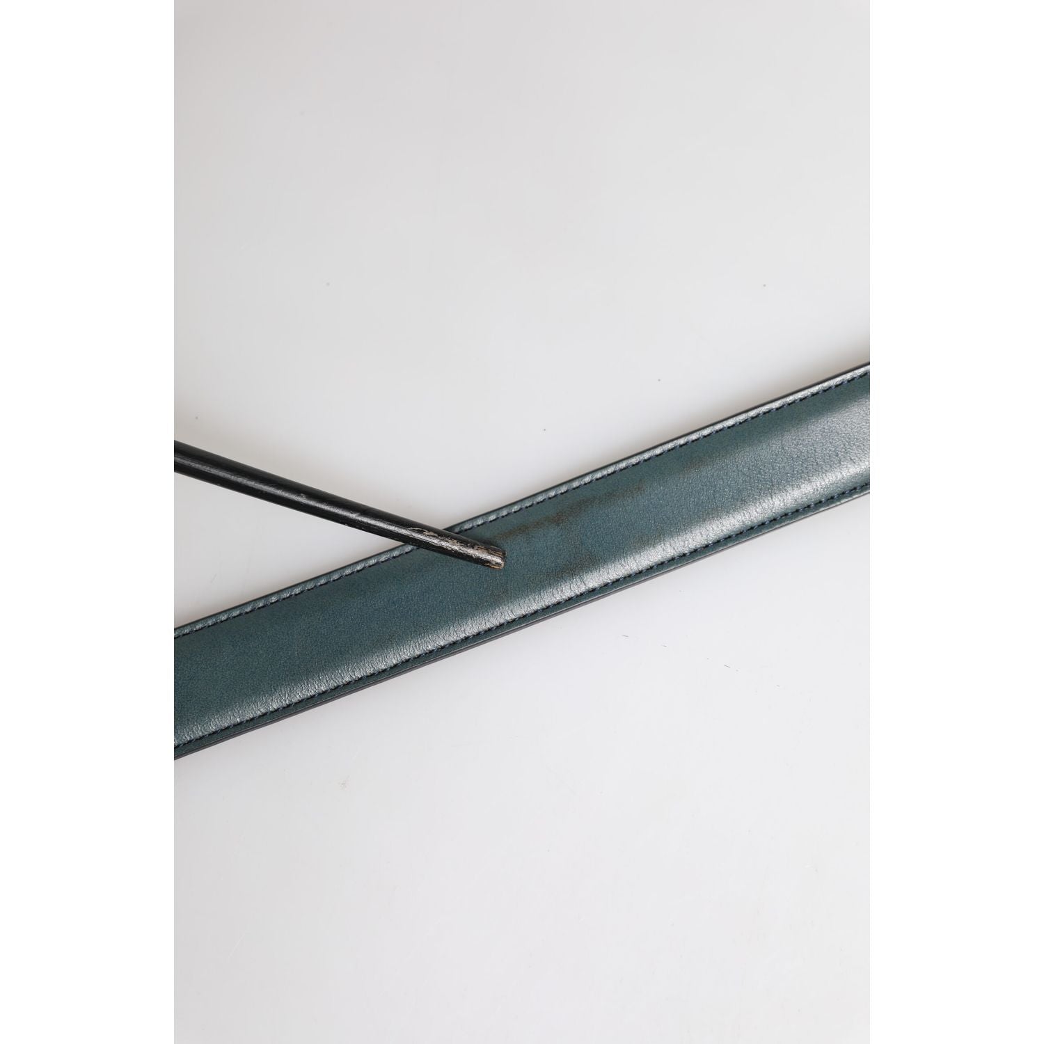 Dolce & Gabbana Green Classic Leather Metal Logo Buckle Belt