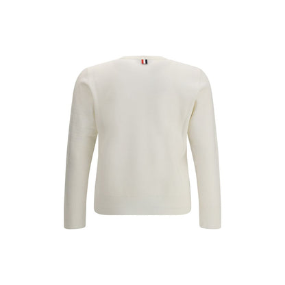 Thom Browne White Fleece Wool Sweatshirt