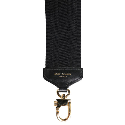 Dolce & Gabbana Black Cotton Printed Women Bag Accessory Shoulder Strap