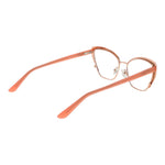 Guess Orange Women Glasses Frame, cat eye style, metal full-rim, orange frame and temples, 54-16-145 size with branded case included.