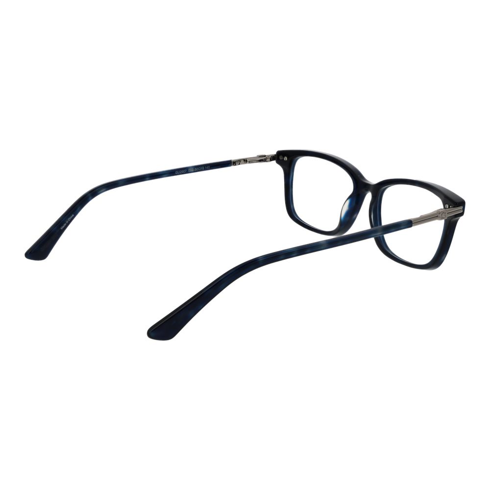 Guess Black Women Glasses Frame with full-rim plastic design and spring hinge, 50-15-140 size, black rectangle frame, branded case included.