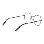 Guess Silver Women Glasses Frame rectangular full-rim metal with demo lenses and spring hinge, 55-19-140, includes branded case.
