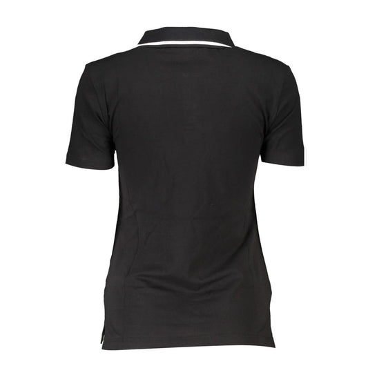 Fila Black Cotton Polo Shirt back view with short sleeves and contrasting details