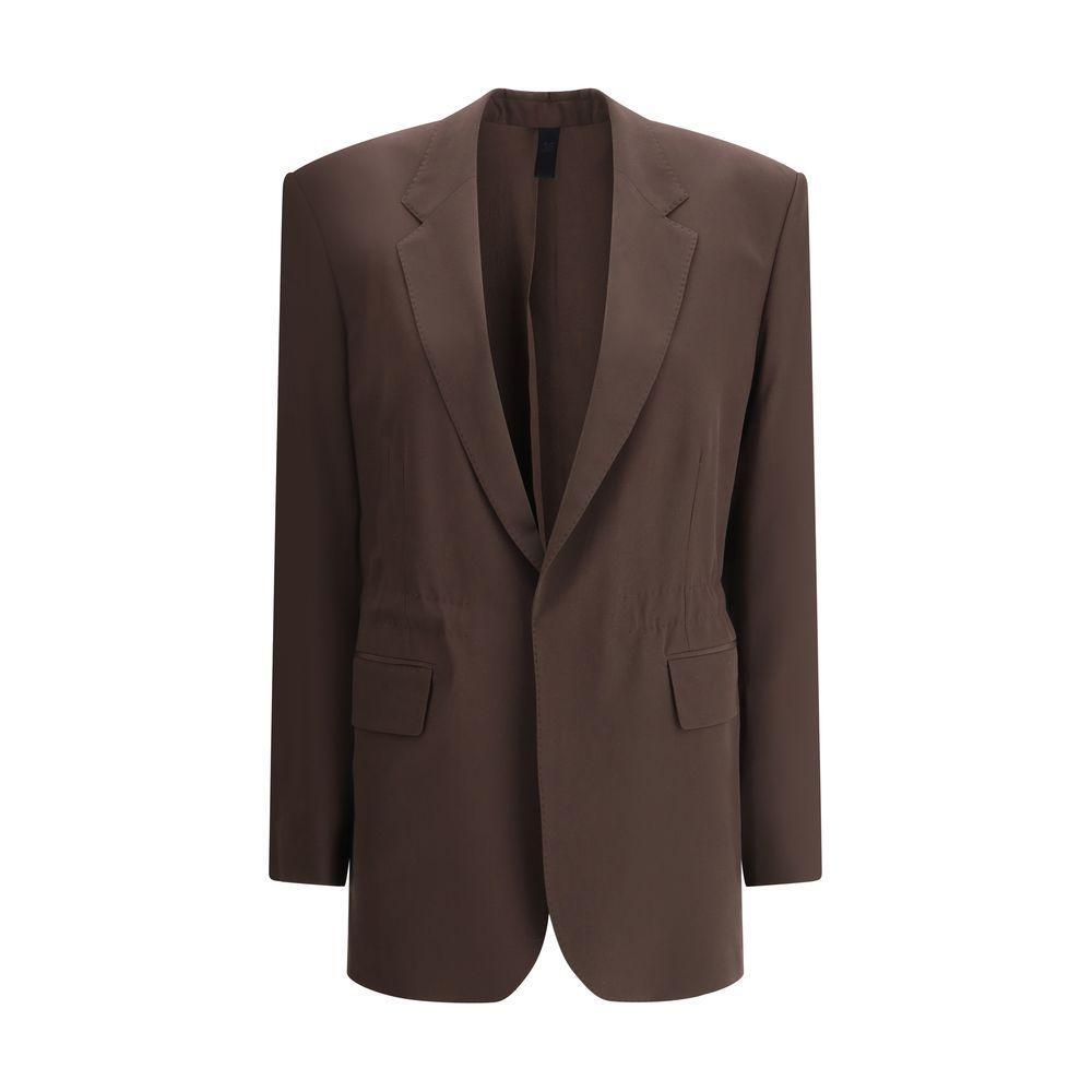 Petar Petrov Silk Blazer Jacket PE-S25J14DARKBROWN-34