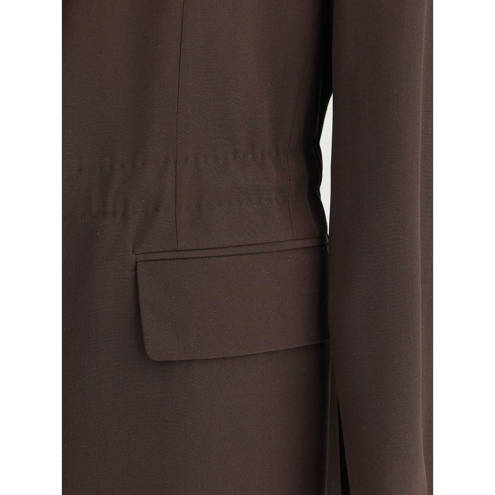 Petar Petrov Silk Blazer Jacket PE-S25J14DARKBROWN-34
