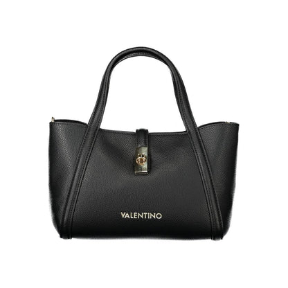 Mario Valentino Black Polyethylene Women Handbag with dual handles and a chic design.