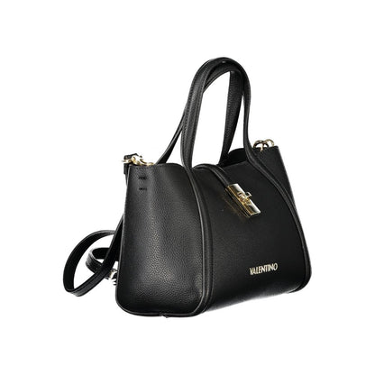 Mario Valentino Black Polyethylene Women Handbag with dual handles and detachable strap