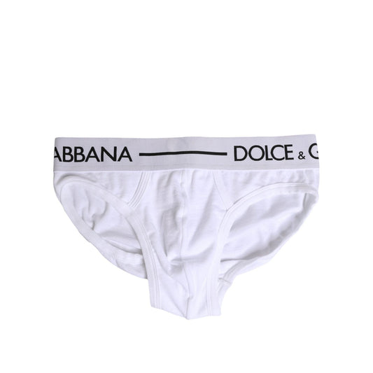 Dolce & Gabbana White Cotton Stretch Regular Brief Underwear