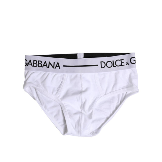 Dolce & Gabbana White Cotton Stretch Regular Brief Underwear BIK1744-4