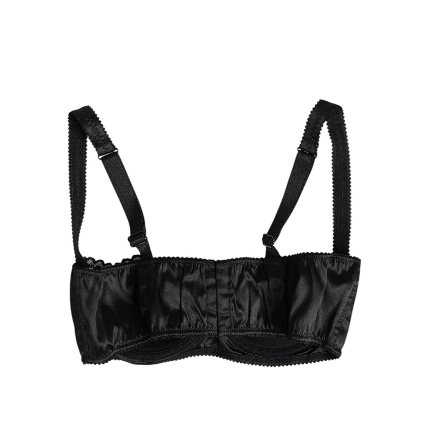 Dolce & Gabbana Black Silk Underwired Balconette Bra Underwear