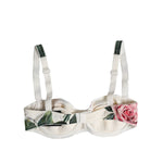 Dolce & Gabbana White Floral Balconette Underwired Bra Underwear BIK1410-1