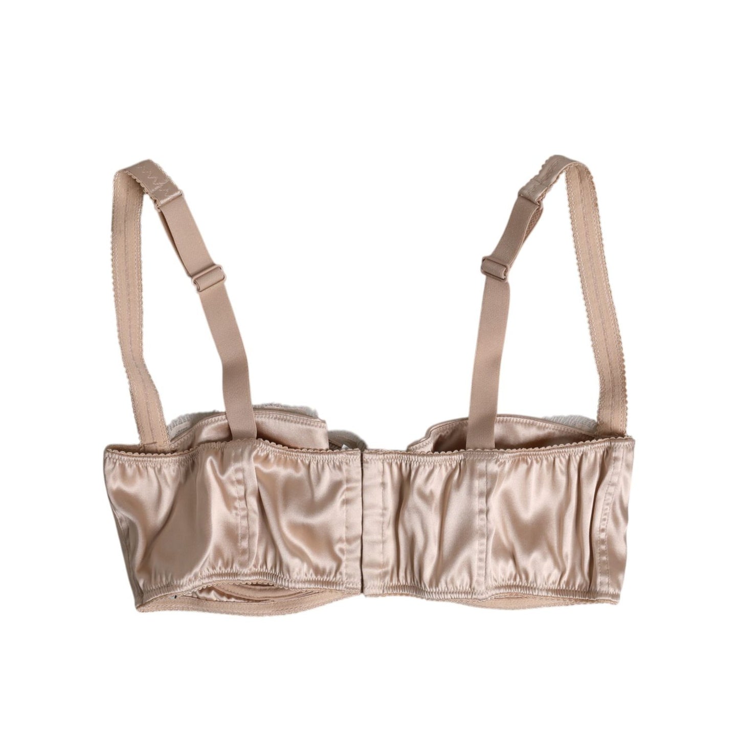 Dolce & Gabbana Biege Silk Underwired Balconette Bra Underwear