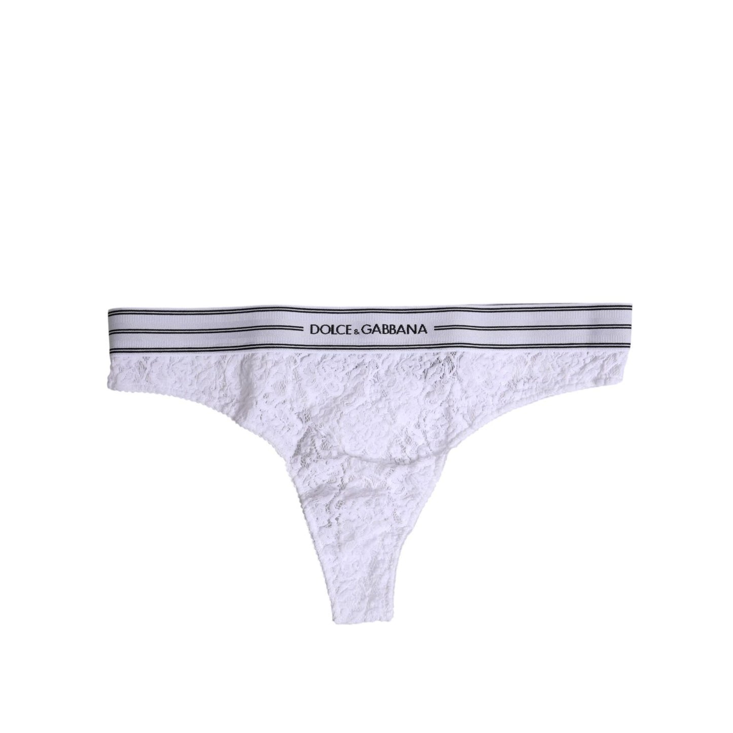 Dolce & Gabbana White Nylon Floral Lace Bottom Panty Underwear
