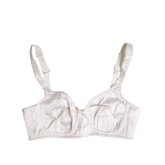 Dolce & Gabbana White Silk Balconette Non Wire Bra Underwear
