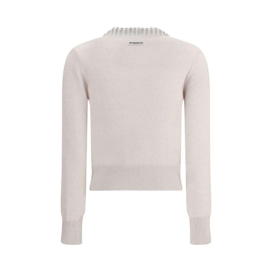 PINKO Rhinestone-decorated collar Sweater