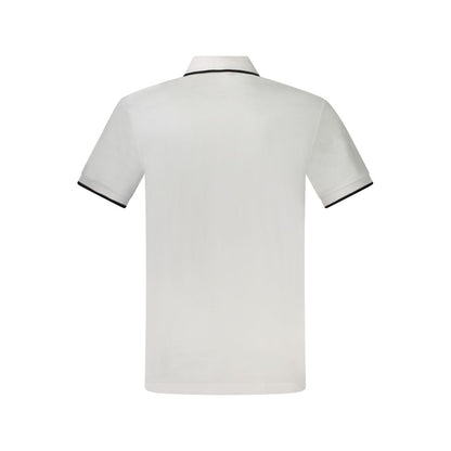 Alt Tag: Hugo Boss White Cotton Polo Shirt - Slim Fit, Short Sleeve, 2 Buttons, Contrasting Details, Logo Embroidery
