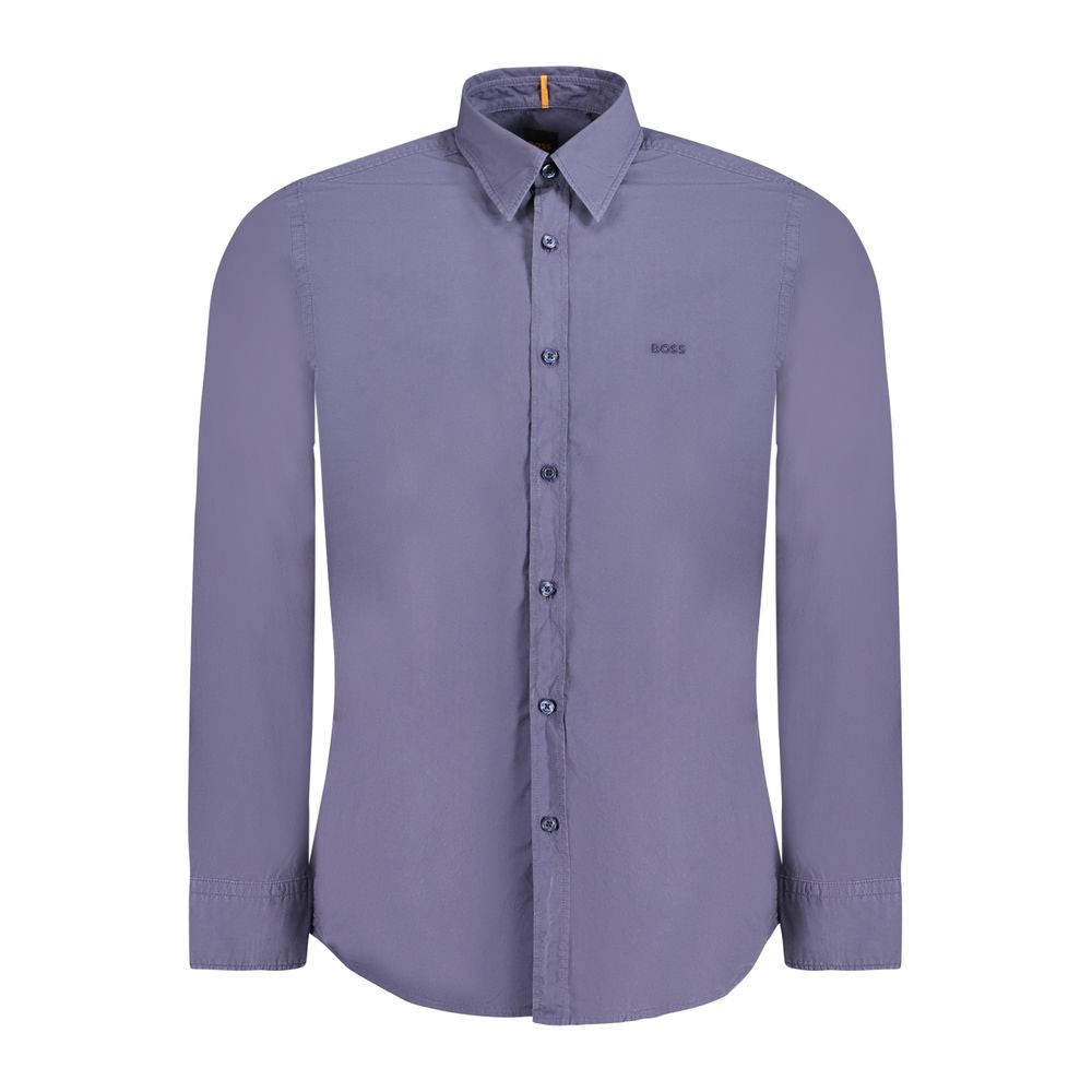 Hugo Boss Blue Cotton Men Shirt