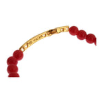 Nialaya Red Coral Gold CZ Cross 925 Silver Bracelet SIG19013-4