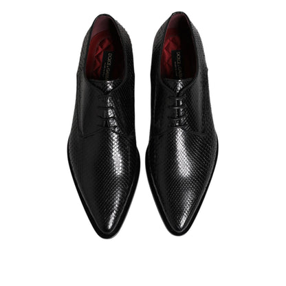Dolce & Gabbana Black Leather Lace Up Dress Men Derby Shoes