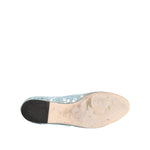 Dolce & Gabbana Blue Lace Crystal Ballet Flats Loafers Shoes