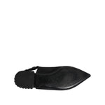 Dolce & Gabbana Black Crystal Charmeuse Slingback Shoes