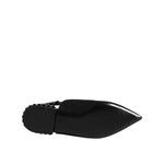 Dolce & Gabbana Black Crystal Charmeuse Slingback Shoes