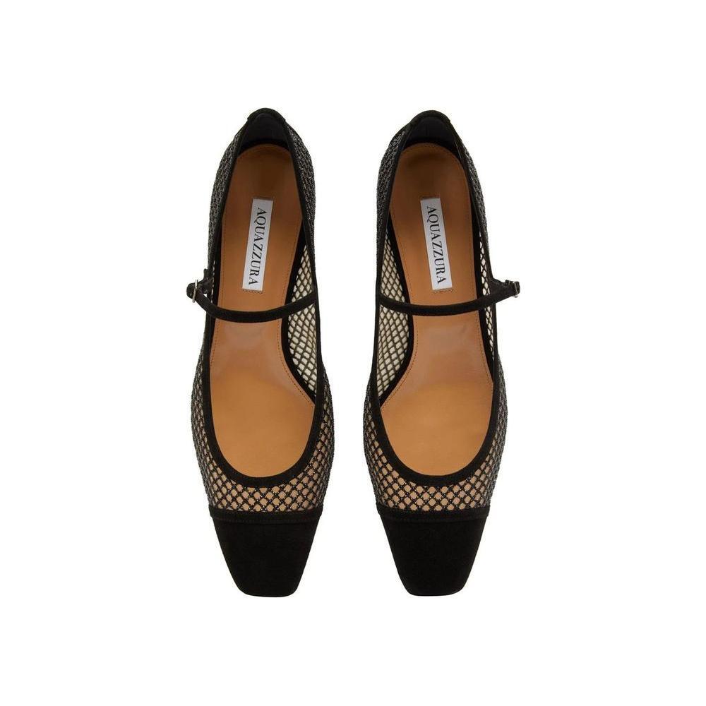 Aquazzura Mayor Crystals Mesh Pumps 35