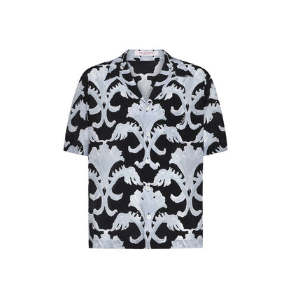 Valentino Black Silk Pattern Shirt