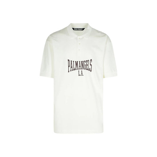 Palm Angels White Cotton Polo Shirt