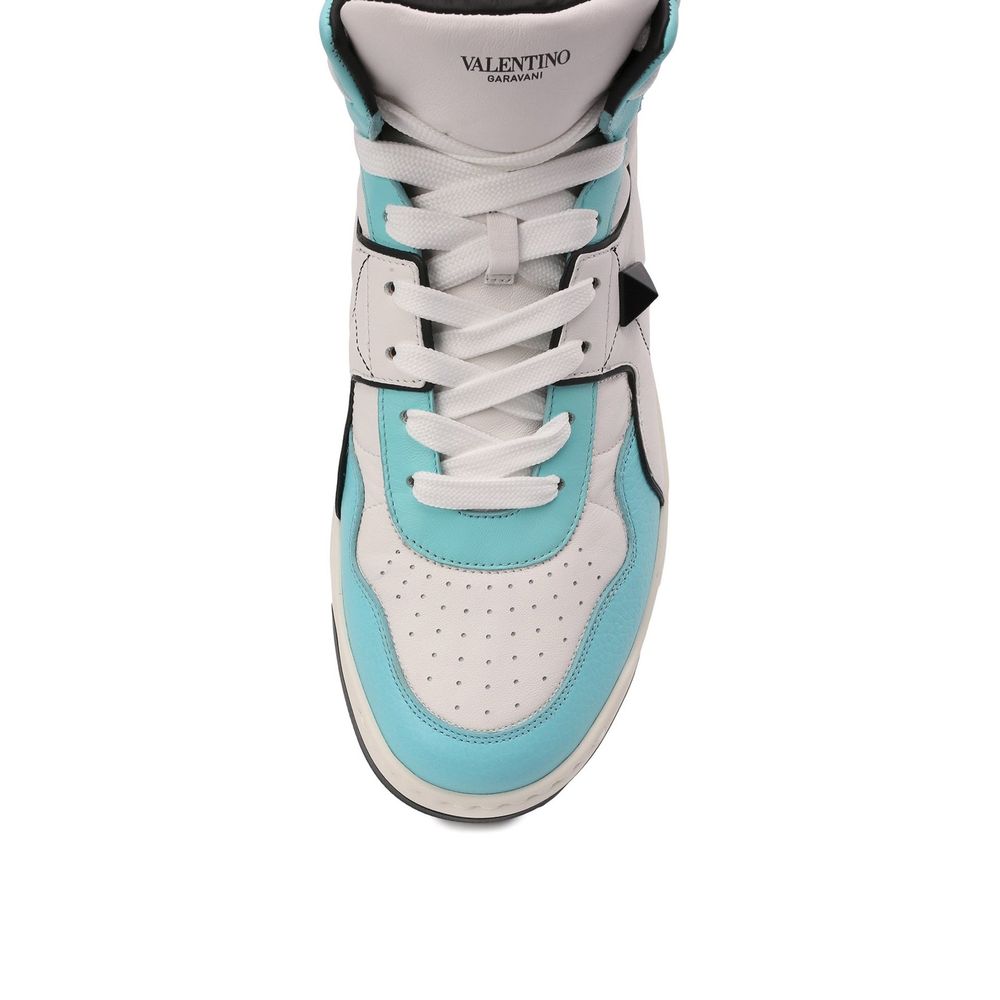 Valentino Garavani White Calfskin High Top Sneakers