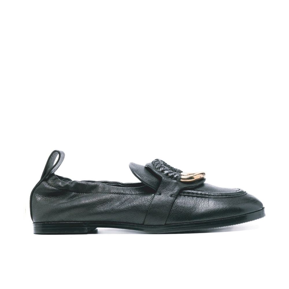See By Chloé Black Calfskin Slip-On Loafers