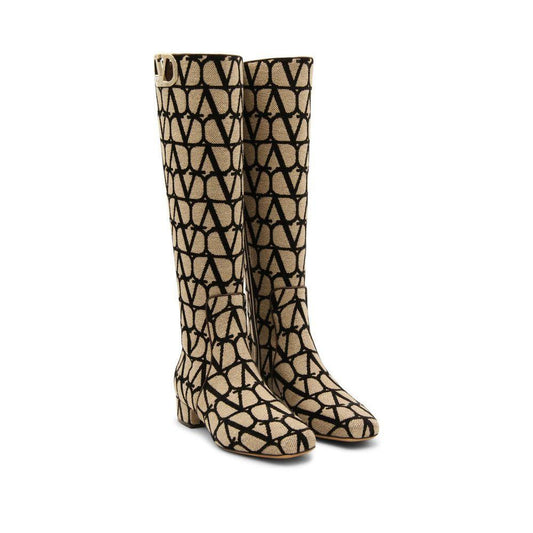 Valentino Garavani Canvas Logo Boots VA-8736597377236-EU37.5/US7.5