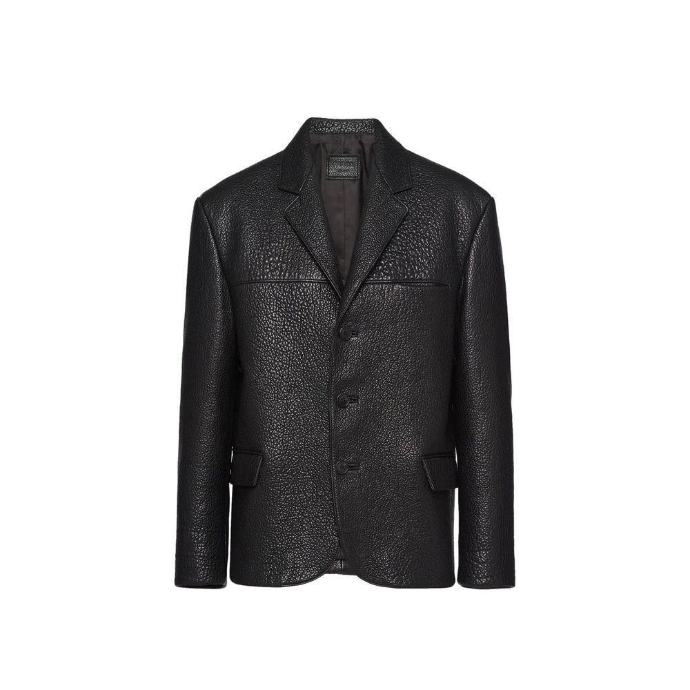 Prada Single-Breasted Leather Jacket PR-8735547031764-IT46 | S