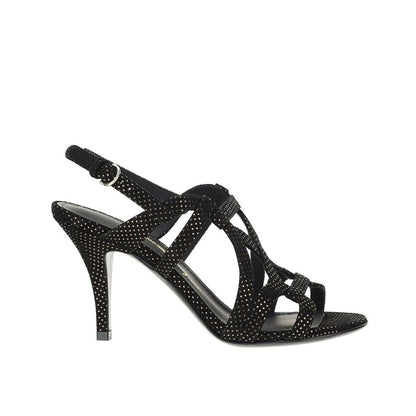 Salvatore Ferragamo Black Leather Stiletto Heel Sandals
