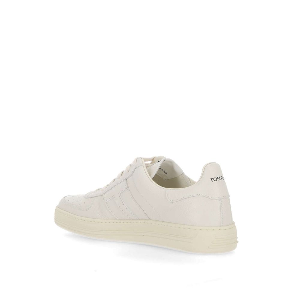 Tom Ford White Calfskin Low Top Sneakers