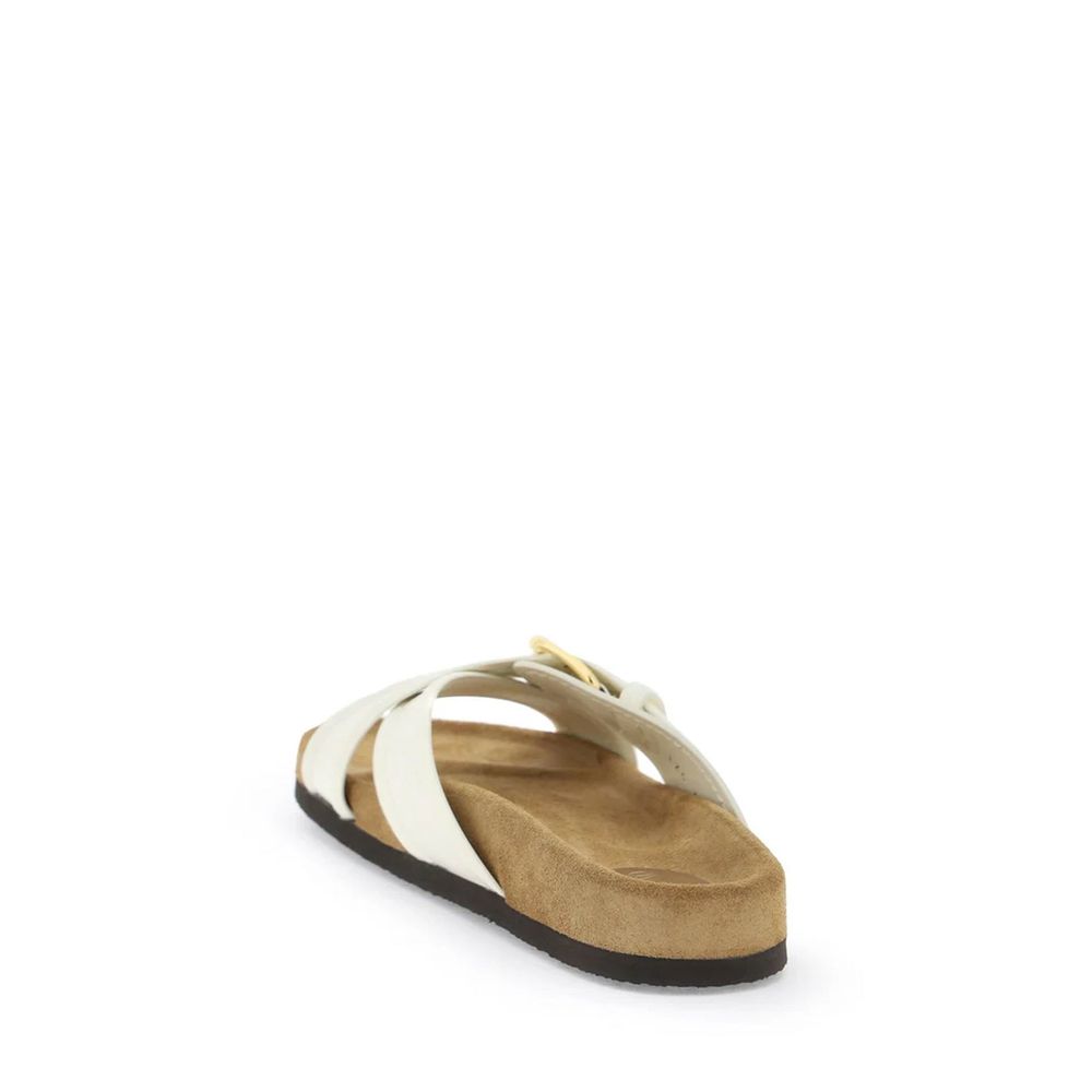 Valentino Garavani White Calfskin Strap-On Sandals