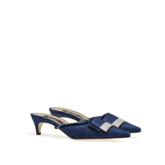 Sergio Rossi Denim Effect Mules SE-8735588253908-EU35/US5