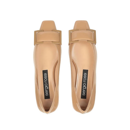 Sergio Rossi Brown Calfskin Ballet Flats